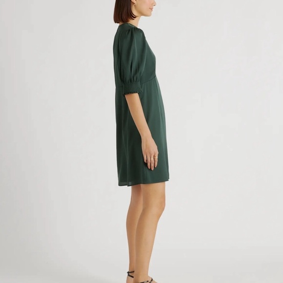 Quince Washable Silk Puff Sleeve Dress Small - Picture 3 of 10